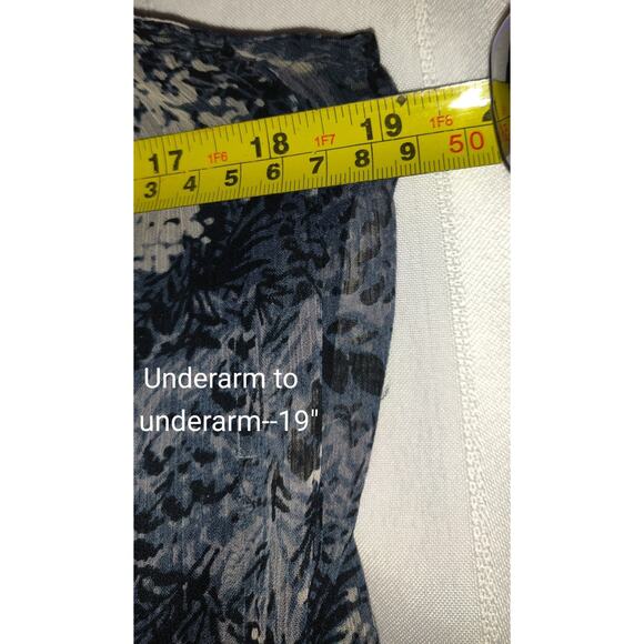 Joie Swing Dress Sz L Baltic Print Navy Blue/Black/White Mini Flowy Chiffon - Picture 13 of 16